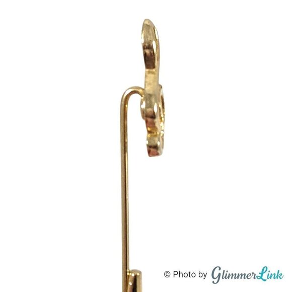 Vintage Treble Clef Musical Note Gold Tone Stick Pin - Picture 5 of 13
